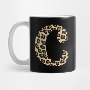 Letter C Leopard Cheetah Monogram Initial Mug